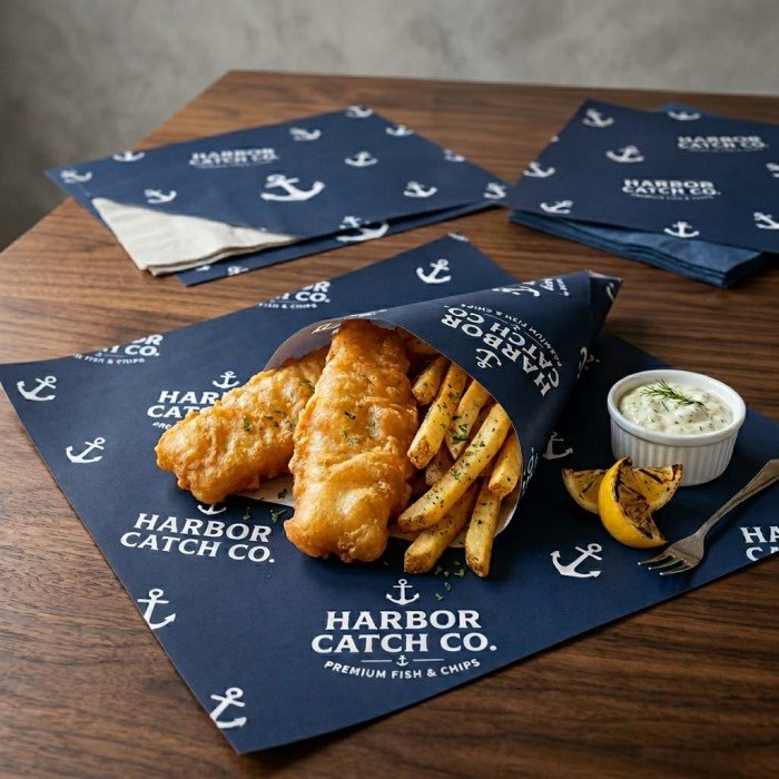 custom fish and chip paper