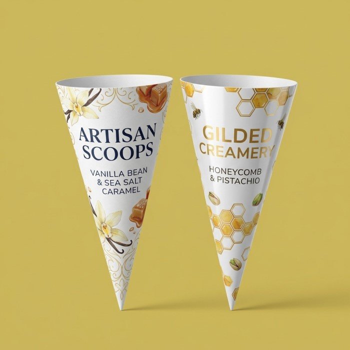 printed cone sleeves with logo