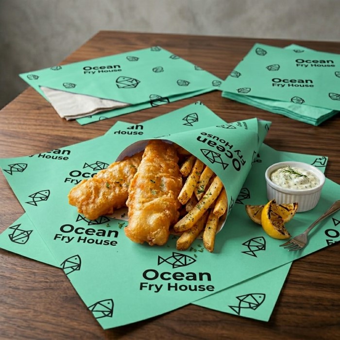 printed fish and chip paper